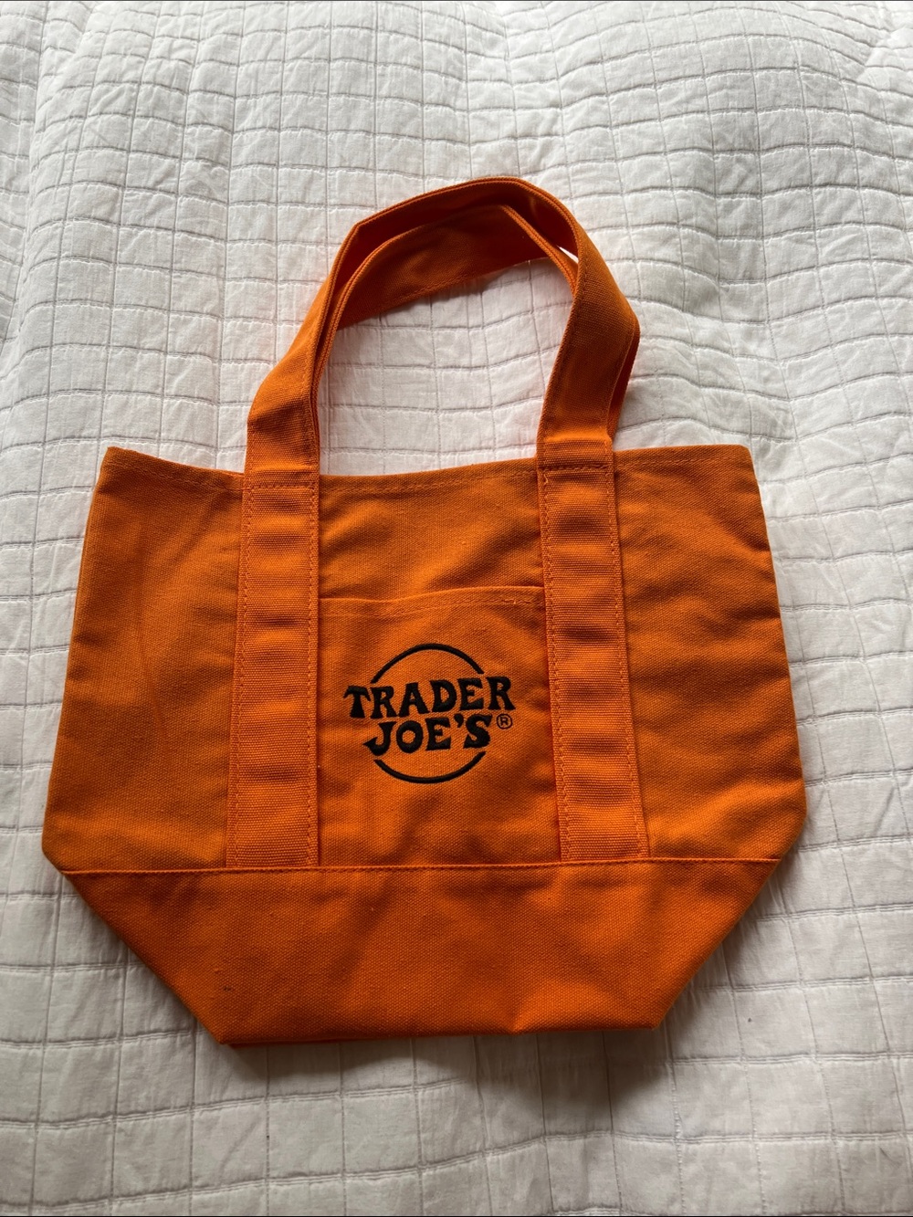 Trader Joe’s 2025 Halloween Orange Mini Canvas Tote Bag